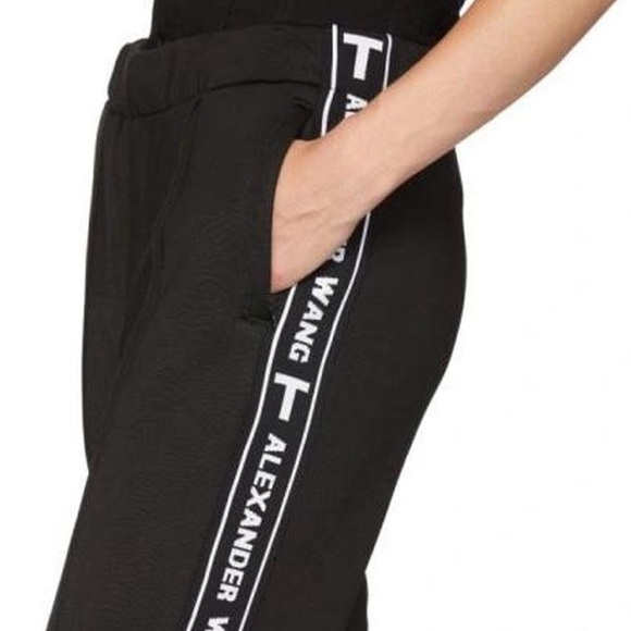 Alexander Wang Sleek Logo Tape Track Pant in Black sz Small - Picture 2 of 5